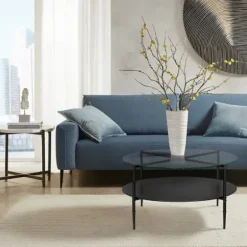 Coffee Tables-Kirkland's Home Round Martha Stewart Coffee Table Black