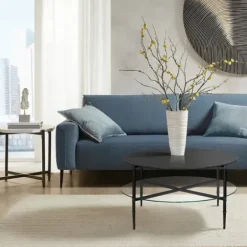 Coffee Tables-Kirkland's Home Round Martha Stewart Coffee Table Black