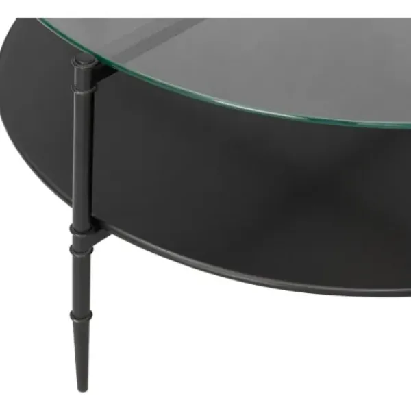 Coffee Tables-Kirkland's Home Round Martha Stewart Coffee Table Black