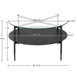 Coffee Tables-Kirkland's Home Round Martha Stewart Coffee Table Black
