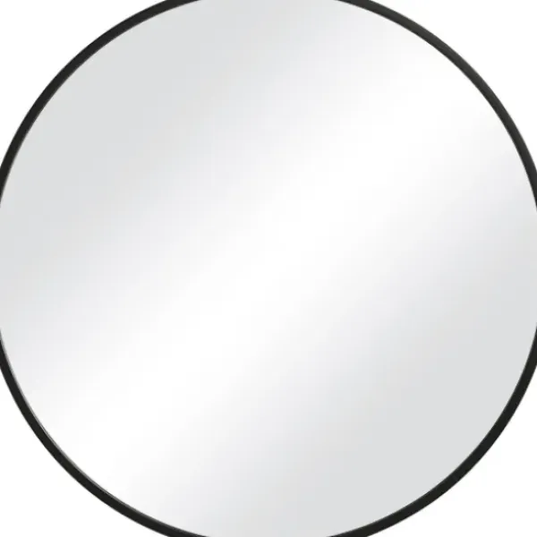 Framed Mirrors-Kirkland's Home Round Matte Black Thin Frame Mirror