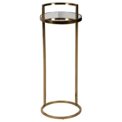 Accent & End Tables-Kirkland's Home Round Metal Cocktail Table Gold