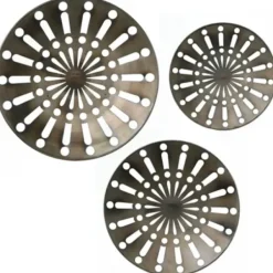 Wall Plaques-Kirkland's Home Round Metal Wesley Wall Plaques, Set Of 3 Gray