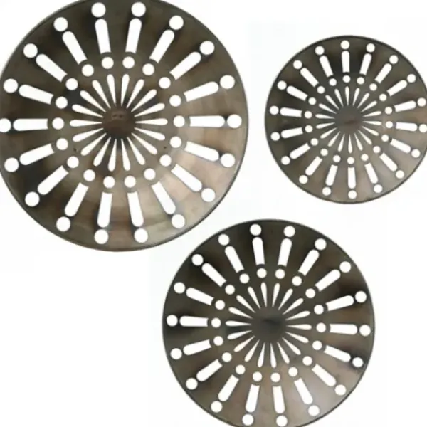 Wall Plaques-Kirkland's Home Round Metal Wesley Wall Plaques, Set Of 3 Gray