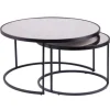 Coffee Tables-Kirkland's Home Round Mirrored Nesting Tables, Set Of 2 Black