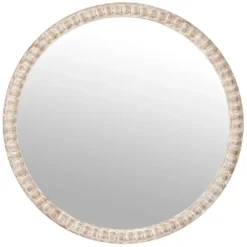 Decorative Mirrors-Kirkland's Home Round Natural Beaded Wall Mirror