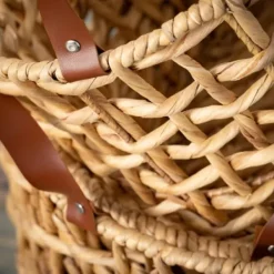 Baskets & Boxes-Kirkland's Home Round Natural Open Weave Baskets, Set Of 3 Tan