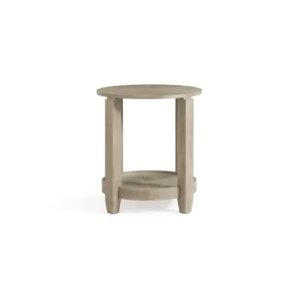 Accent & End Tables-Kirkland's Home Round Oak Wood Accent Table Gray