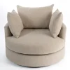 Accent Chairs-Kirkland's Home Round Sand Boucle Swivel Accent Chair Tan