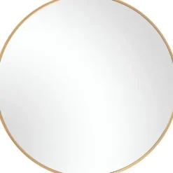 Framed Mirrors-Kirkland's Home Round Simple Frame Medium Wall Mirror Gold