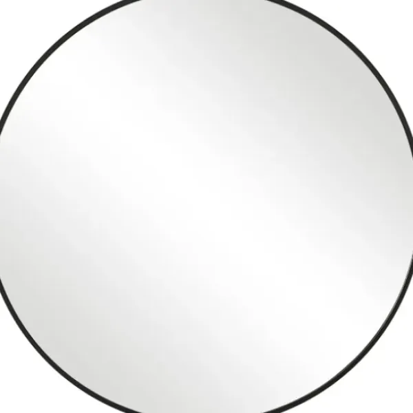 Framed Mirrors-Kirkland's Home Round Simple Frame Medium Wall Mirror Black