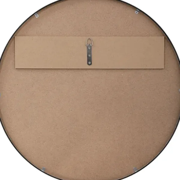 Framed Mirrors-Kirkland's Home Round Simple Frame Medium Wall Mirror Black