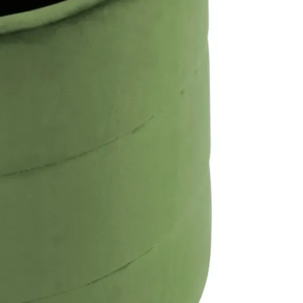 Benches & Ottomans-Kirkland's Home Round Velvet Storage Ottoman Green