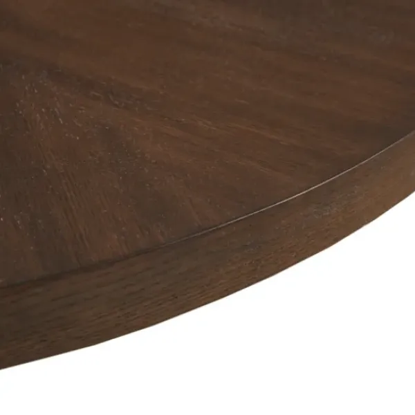 Coffee Tables-Kirkland's Home Round Walnut Wood Starburst Coffee Table Brown