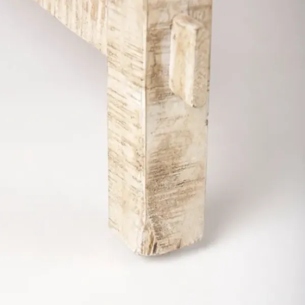 Coffee Tables-Kirkland's Home Round Whitewash Wood Modern Farmhouse Coffee Table White/Brown
