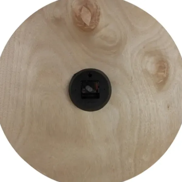 Clocks-Kirkland's Home Round Whitewashed Wood Wall Clock