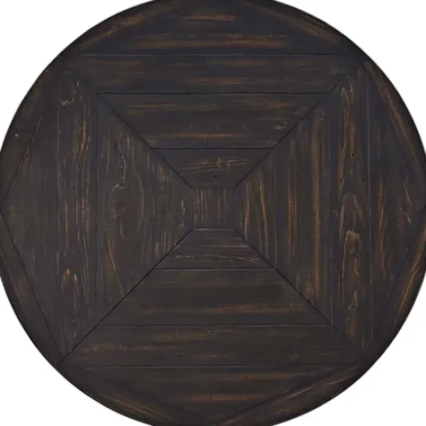 Coffee Tables-Kirkland's Home Round Wood Flared Base Coffee Table Black