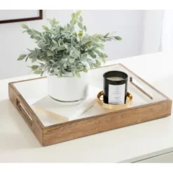 Decorative Trays-Kirkland's Home Round Wood Love Tray Gray