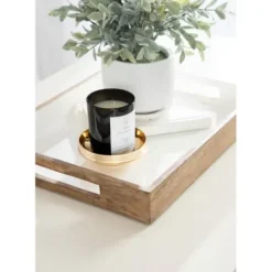 Decorative Trays-Kirkland's Home Round Wood Love Tray Gray