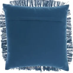 Pillows-Kirkland's Home Royal Diamond Fringe Throw Pillow Blue