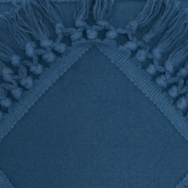 Pillows-Kirkland's Home Royal Diamond Fringe Throw Pillow Blue