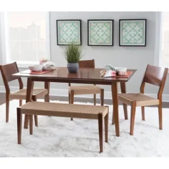 Dining Sets-Kirkland's Home Rubberwood Handwoven Rope 6-Pc. Dining Set