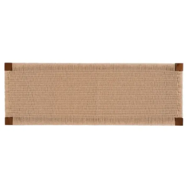 Benches & Ottomans-Kirkland's Home Rubberwood Handwoven Rope Bench Tan