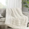 Blankets & Throws-Kirkland's Home Ruched Fur Throw Ivory
