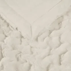 Blankets & Throws-Kirkland's Home Ruched Fur Throw Ivory