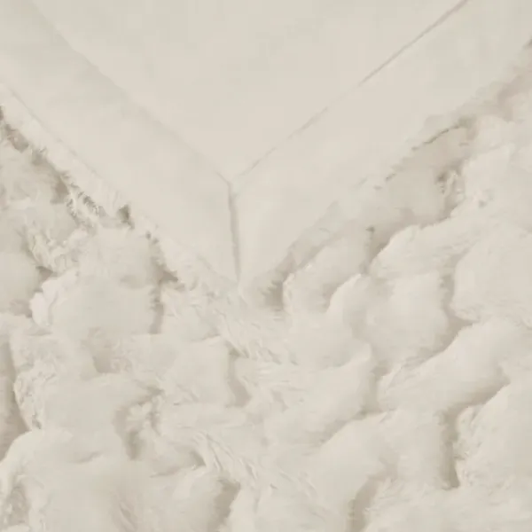 Blankets & Throws-Kirkland's Home Ruched Fur Throw Ivory