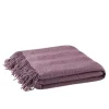Blankets & Throws-Kirkland's Home Ruched Throw Blanket With Fringe Purple