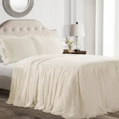 Comforters-Kirkland's Home Ruffle Skirt 3-Pc. King Comforter Set Ivory