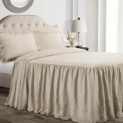 Comforters-Kirkland's Home Ruffle Skirt 3-Pc. Queen Comforter Set Tan