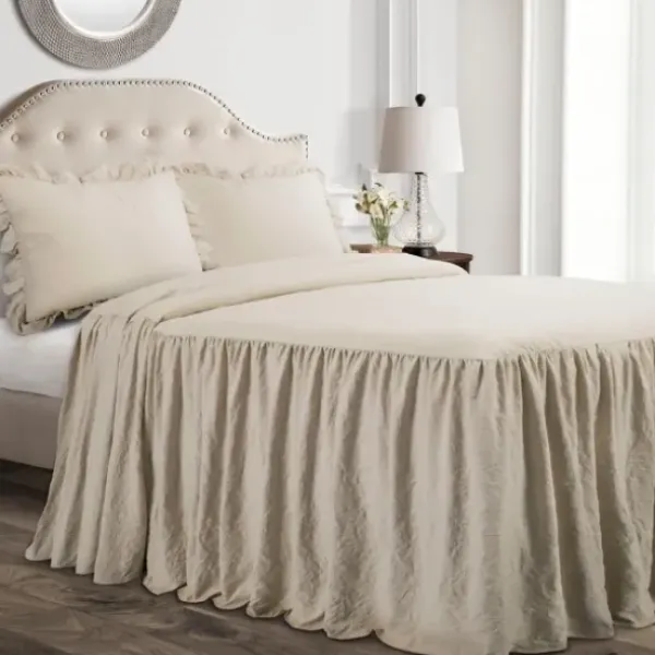 Comforters-Kirkland's Home Ruffle Skirt 3-Pc. Queen Comforter Set Tan