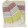 Blankets & Throws-Kirkland's Home Rust And Neon Herringbone Multi Striped Throw Red