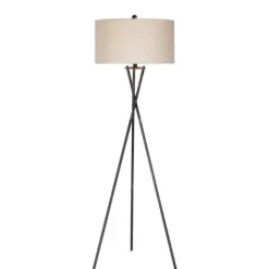 Floor Lamps-Kirkland's Home Rust Black Metal Tripod Floor Lamp White