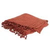 Blankets & Throws-Kirkland's Home Rust Cable Knit Tassel Throw Orange