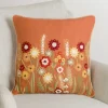 Pillows-Kirkland's Home Rust Embroidered Floral Throw Pillow Orange
