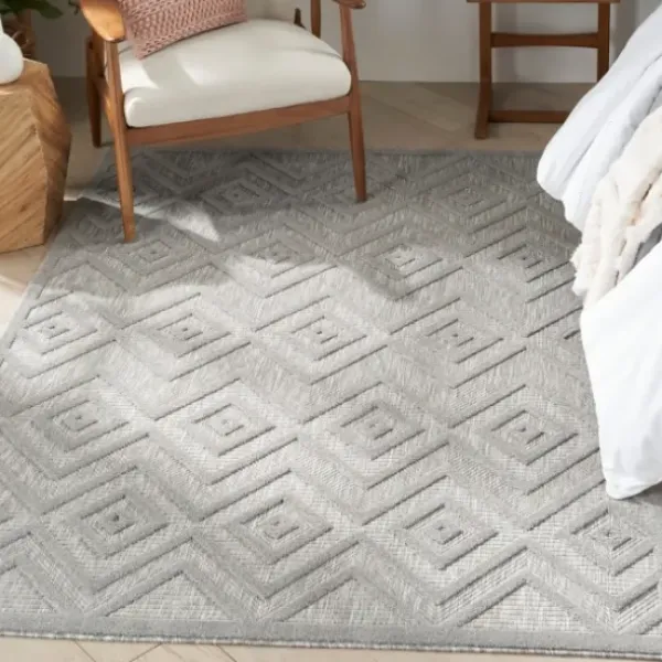 Outdoor Rugs-Kirkland's Home Rust Geo Ikat Outdoor Area Rug, 5X7 Red/Tan