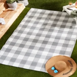 Outdoor Rugs-Kirkland's Home Rust Linear Macy Indoor/Outdoor Area Rug, 7X9 Orange