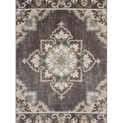Outdoor Rugs-Kirkland's Home Rust Linear Macy Indoor/Outdoor Area Rug, 4X7 Orange