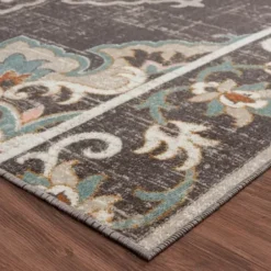 Outdoor Rugs-Kirkland's Home Rust Linear Macy Indoor/Outdoor Area Rug, 4X7 Orange