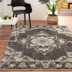 Outdoor Rugs-Kirkland's Home Rust Linear Macy Indoor/Outdoor Area Rug, 4X7 Orange