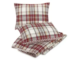 Quilts-Kirkland's Home Rust Plaid Camden Full/Queen 3-Pc. Quilt Set Red/Gray/Ivory