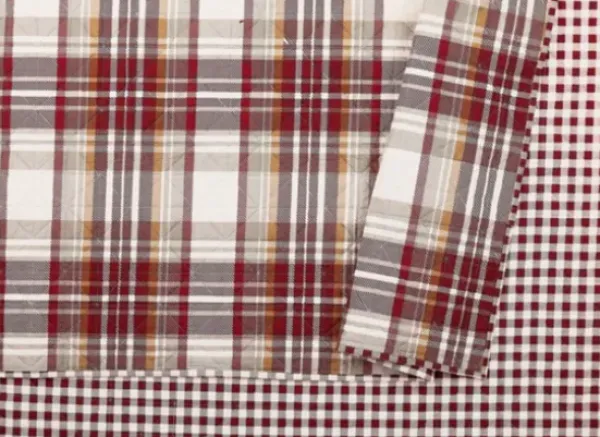 Quilts-Kirkland's Home Rust Plaid Camden King 3-Pc. Quilt Set Red/Gray/Ivory
