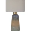 Table Lamps-Kirkland's Home Rusted Blue Embossed Ceramic Table Lamp Gray