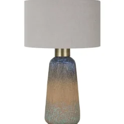 Table Lamps-Kirkland's Home Rusted Blue Embossed Ceramic Table Lamp Gray