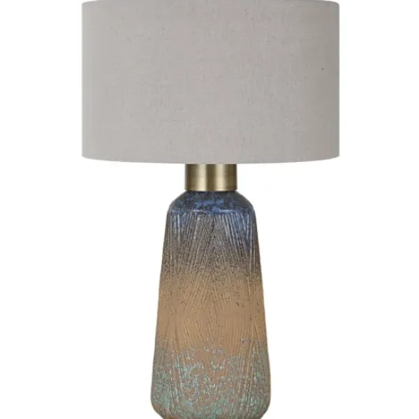 Table Lamps-Kirkland's Home Rusted Blue Embossed Ceramic Table Lamp Gray