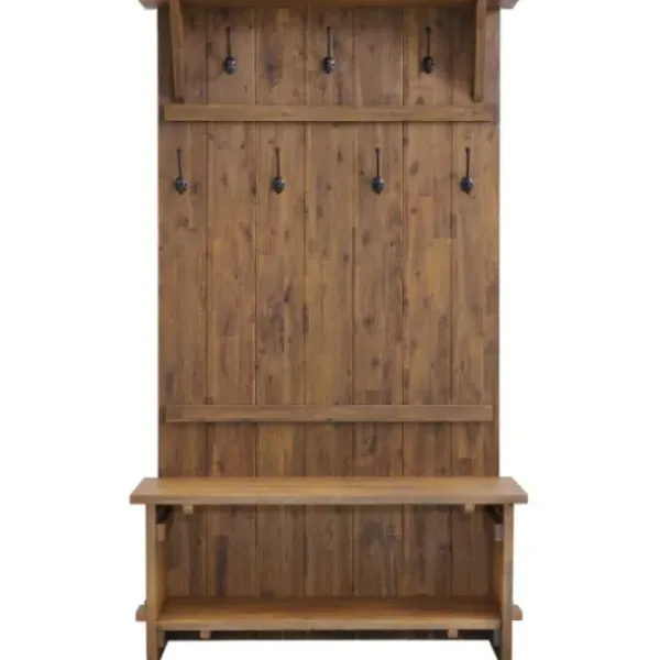 Entryway Furniture-Kirkland's Home Rustic Acacia Wood Hall Tree