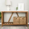 Console Tables-Kirkland's Home Rustic A-Frame Marble And Walnut Console Table